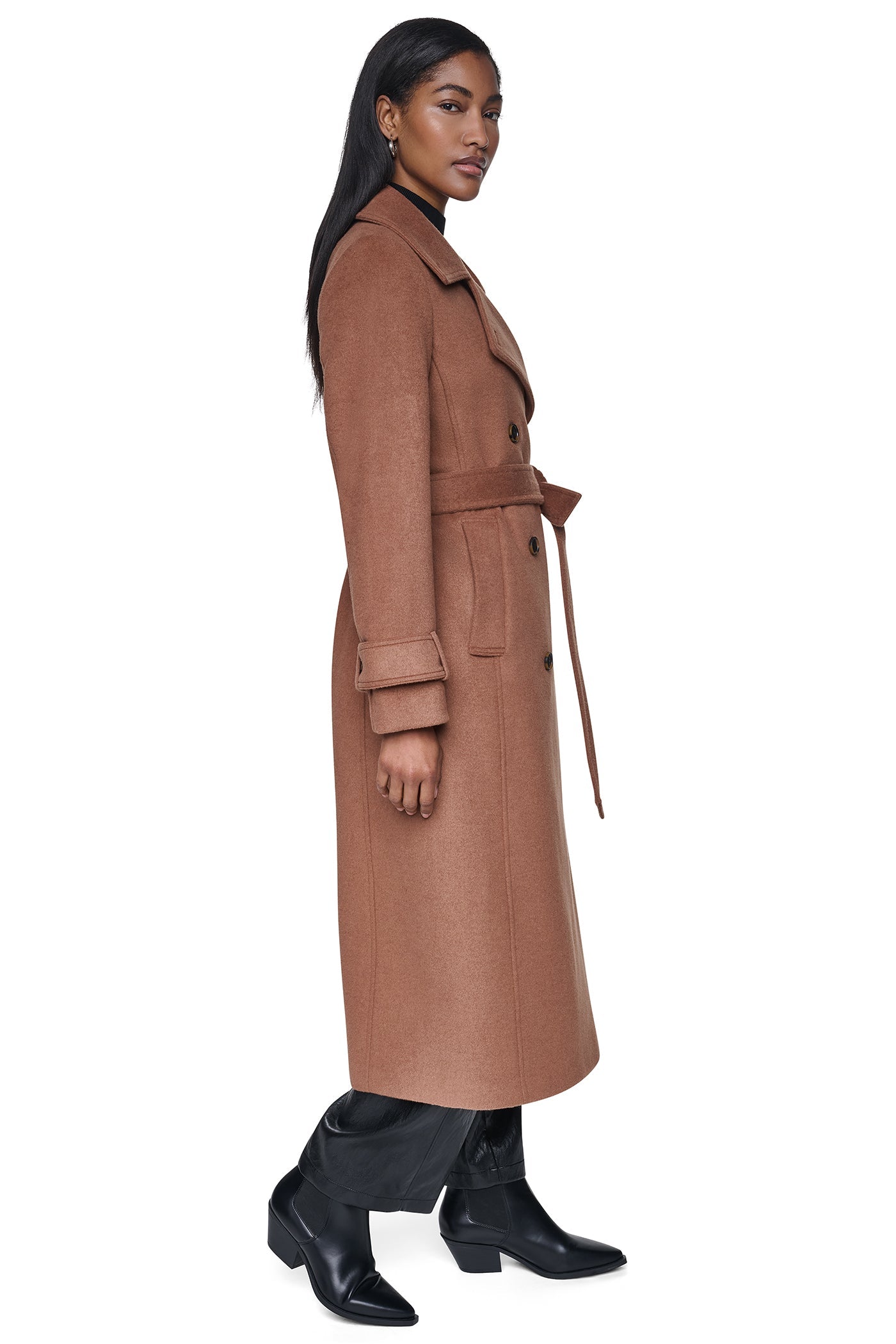 DOUBLE BREASTED WOOL-BLEND COAT
