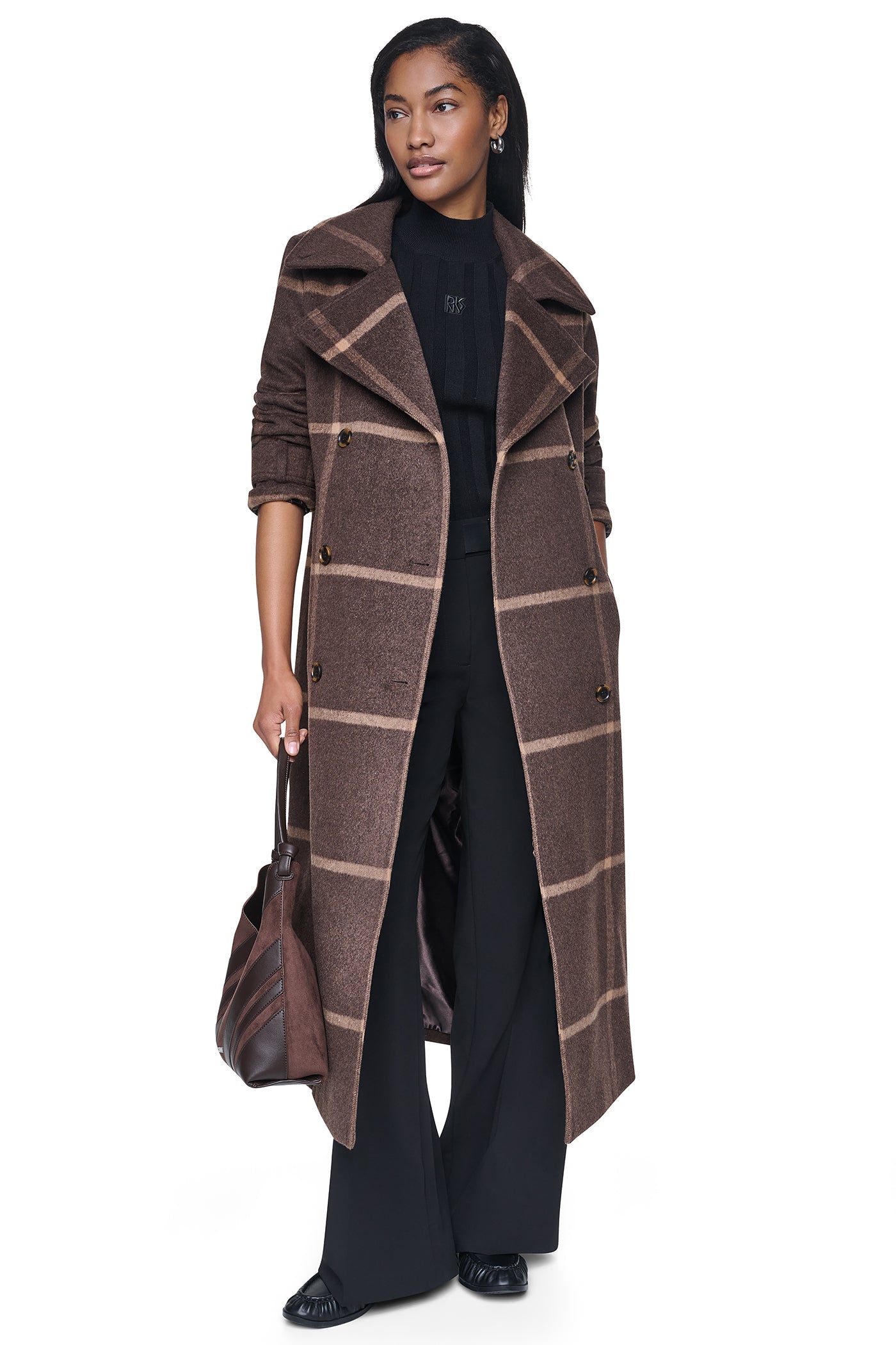 DOUBLE BREASTED WOOL-BLEND COAT