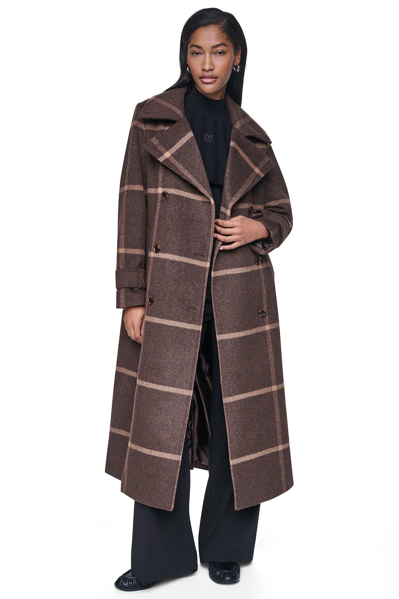 DOUBLE BREASTED WOOL-BLEND COAT