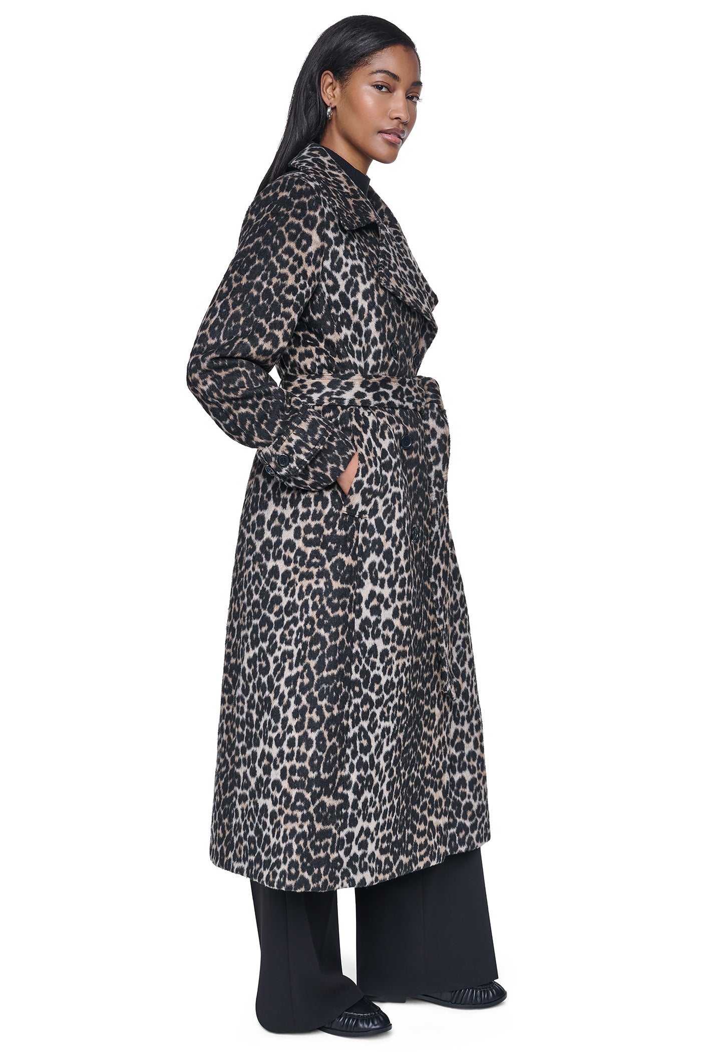DOUBLE BREASTED WOOL-BLEND COAT