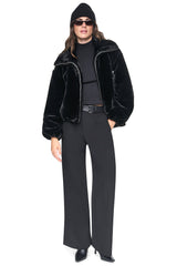 FAUX FUR BUBBLE HEM JACKET