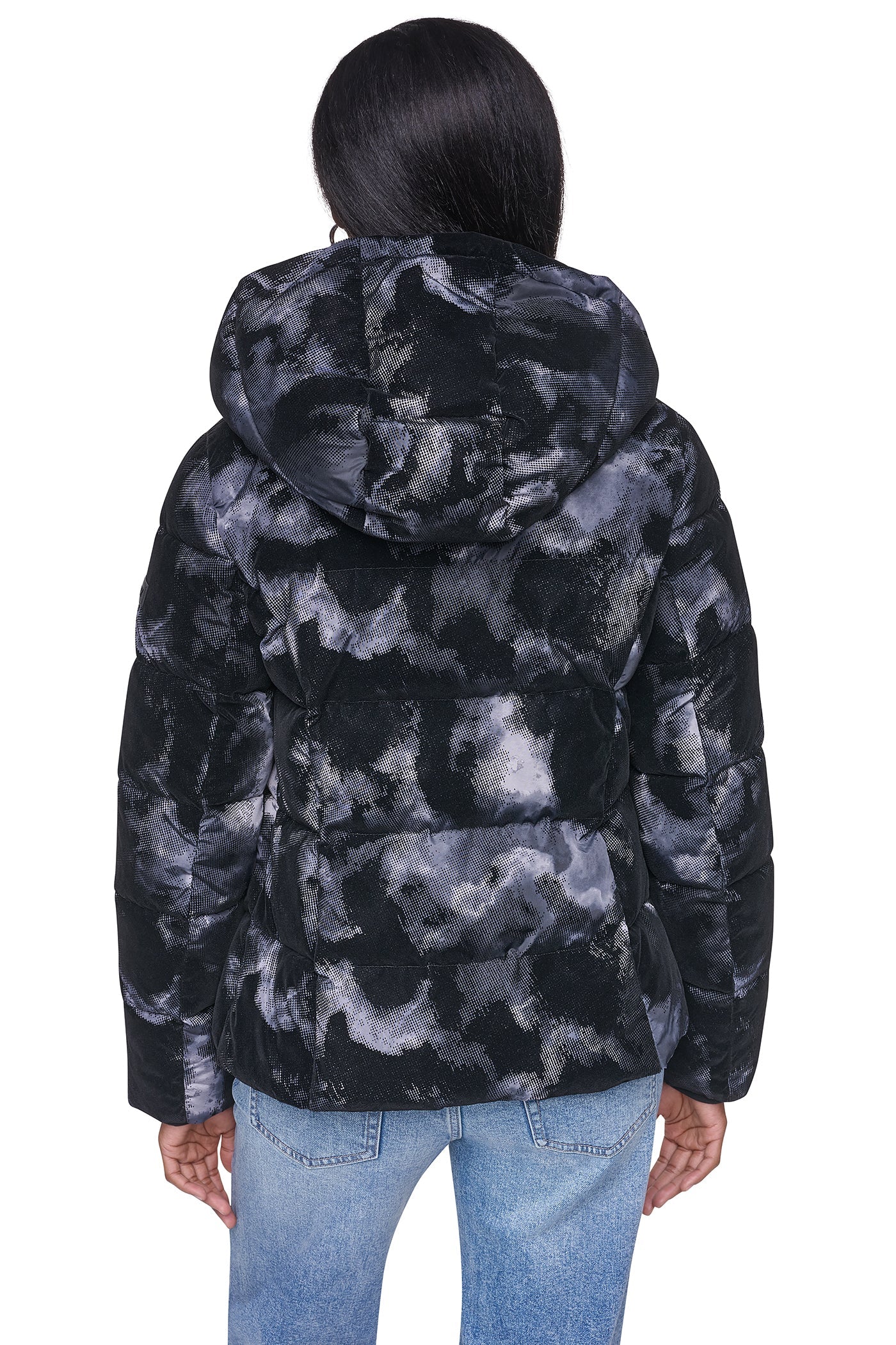 STRETCH HOODED PUFFER JACKET