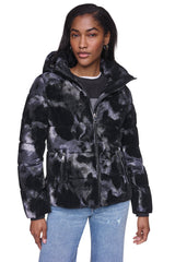 STRETCH HOODED PUFFER JACKET