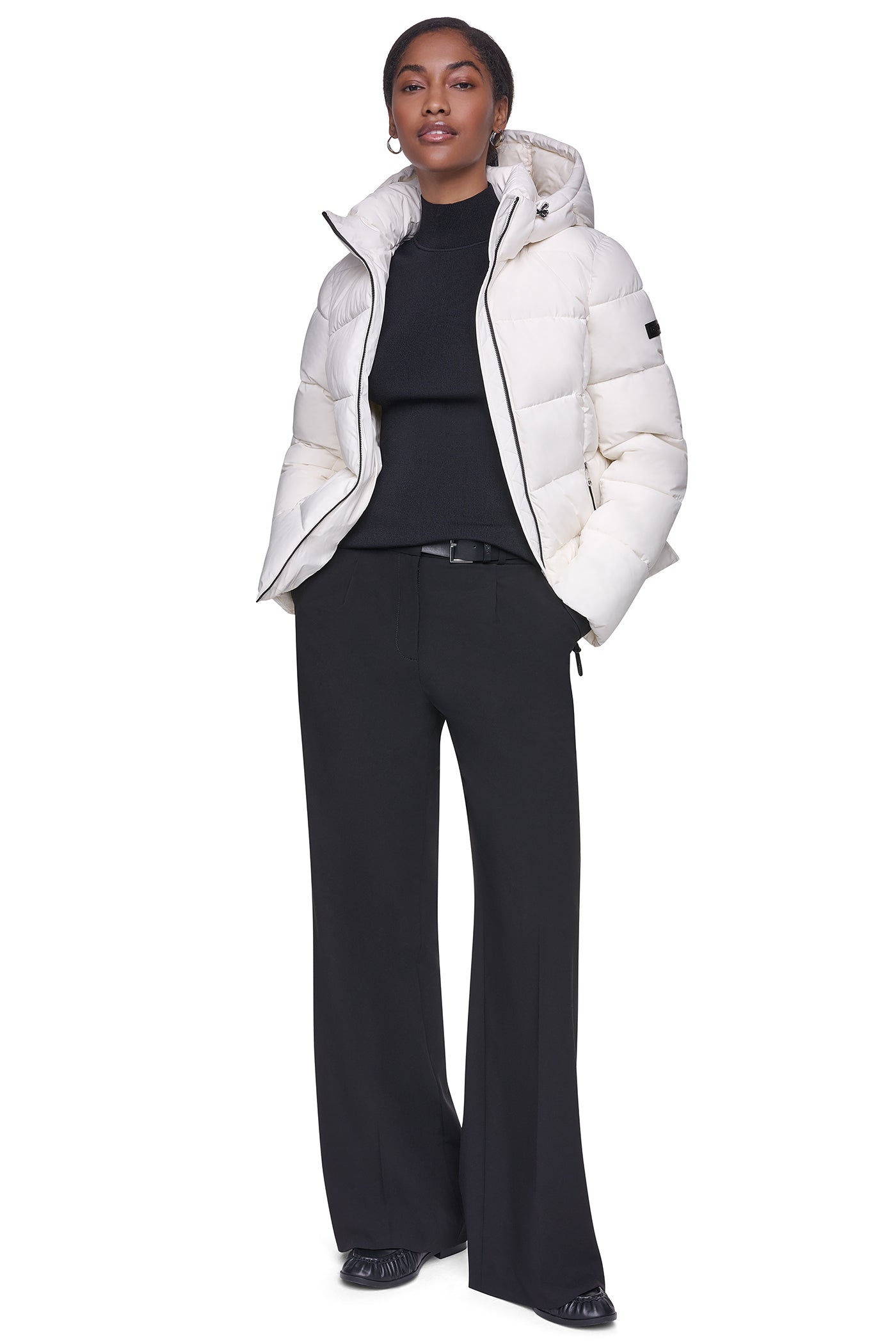 STRETCH HOODED PUFFER JACKET