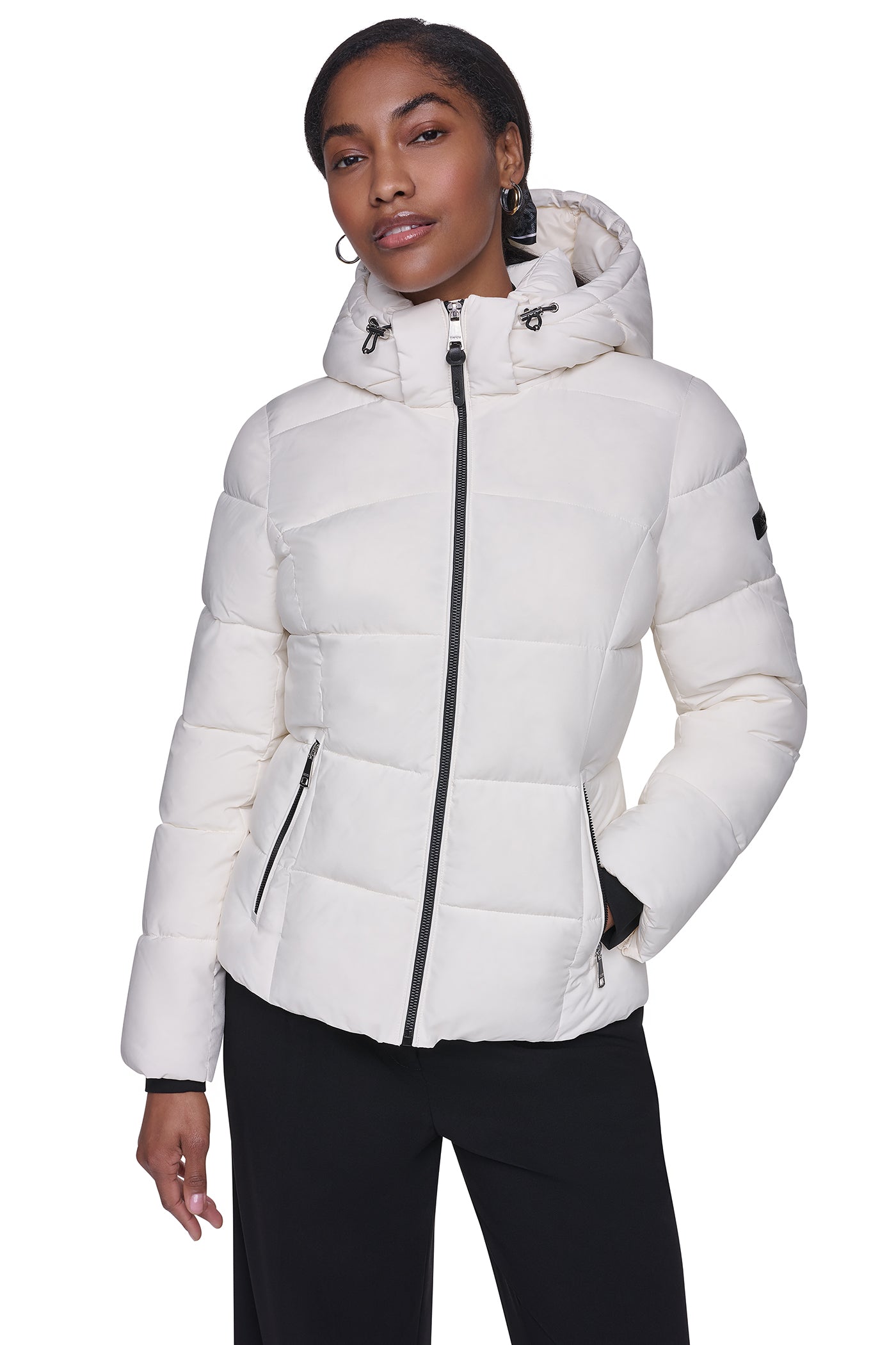 STRETCH HOODED PUFFER JACKET