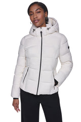 STRETCH HOODED PUFFER JACKET