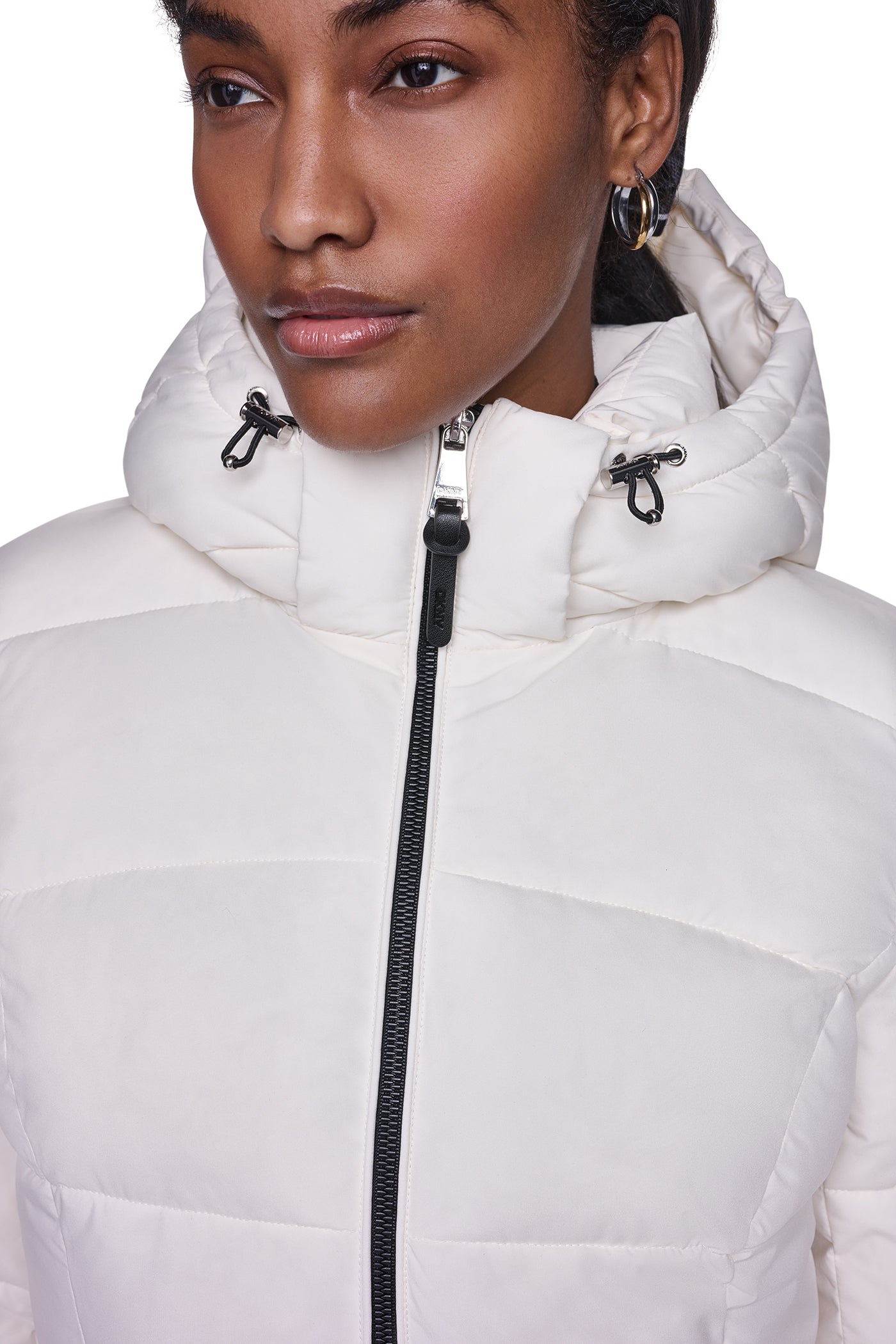 STRETCH HOODED PUFFER JACKET