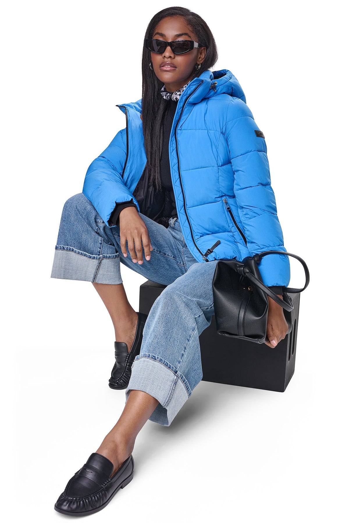 STRETCH HOODED PUFFER JACKET