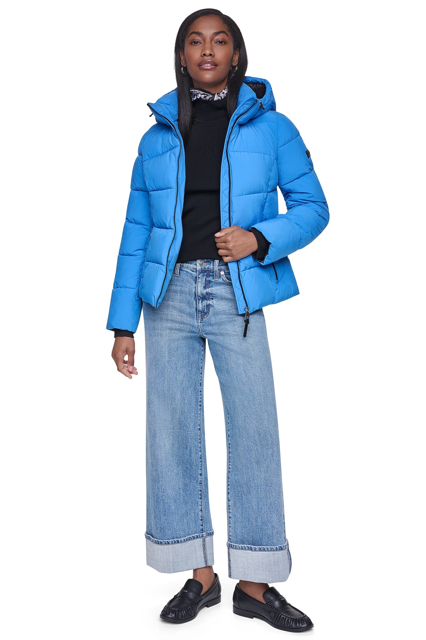 STRETCH HOODED PUFFER JACKET