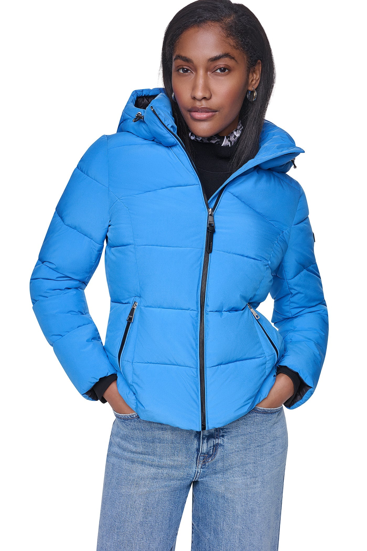 STRETCH HOODED PUFFER JACKET