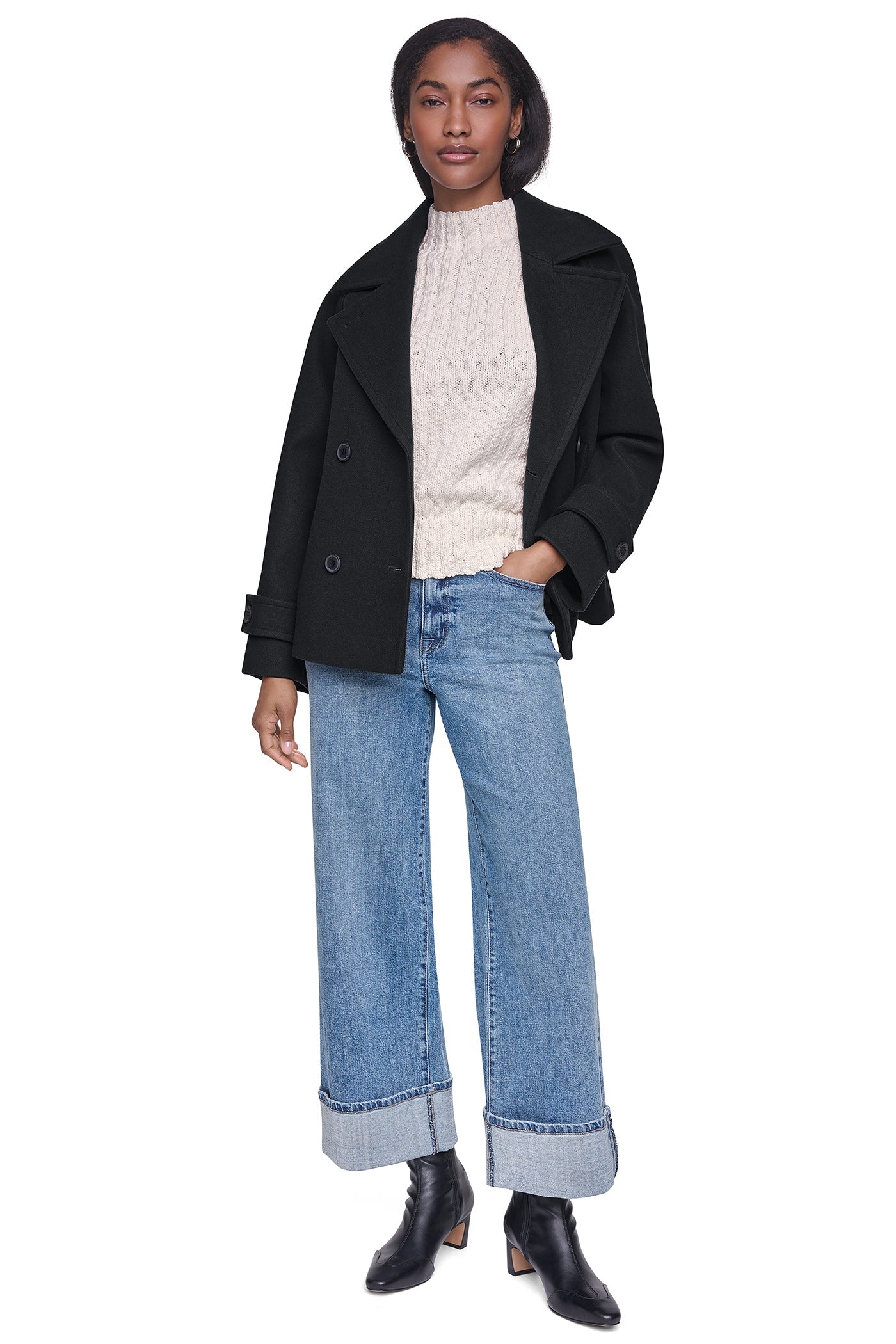 FAUX WOOL PEACOAT