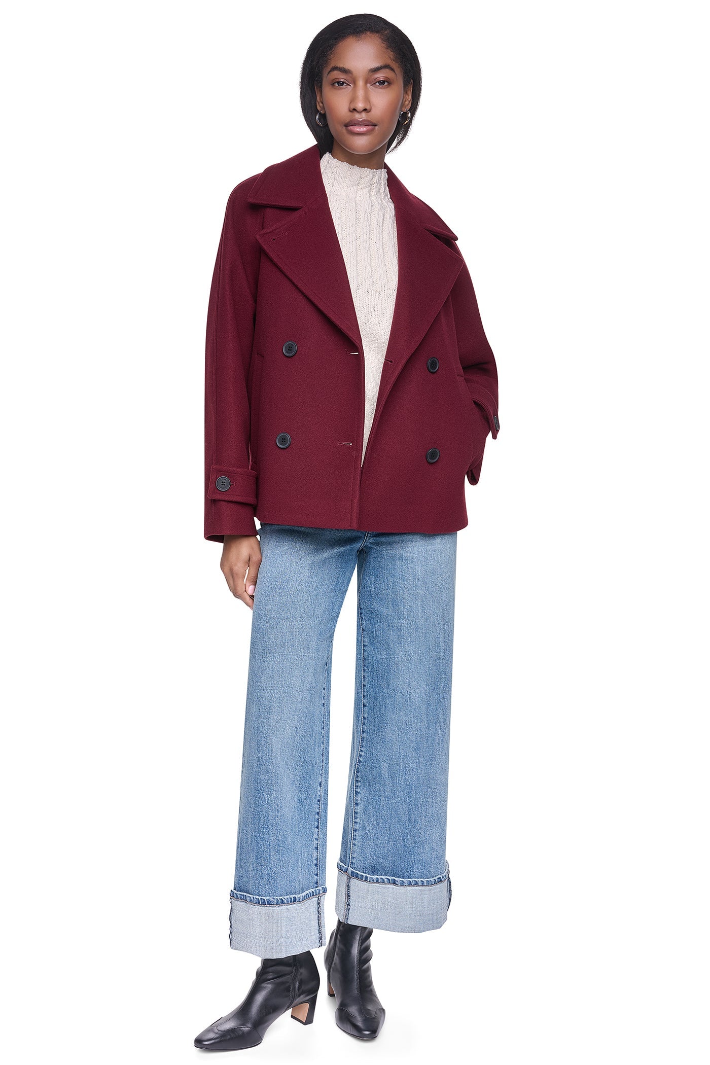 FAUX WOOL PEACOAT