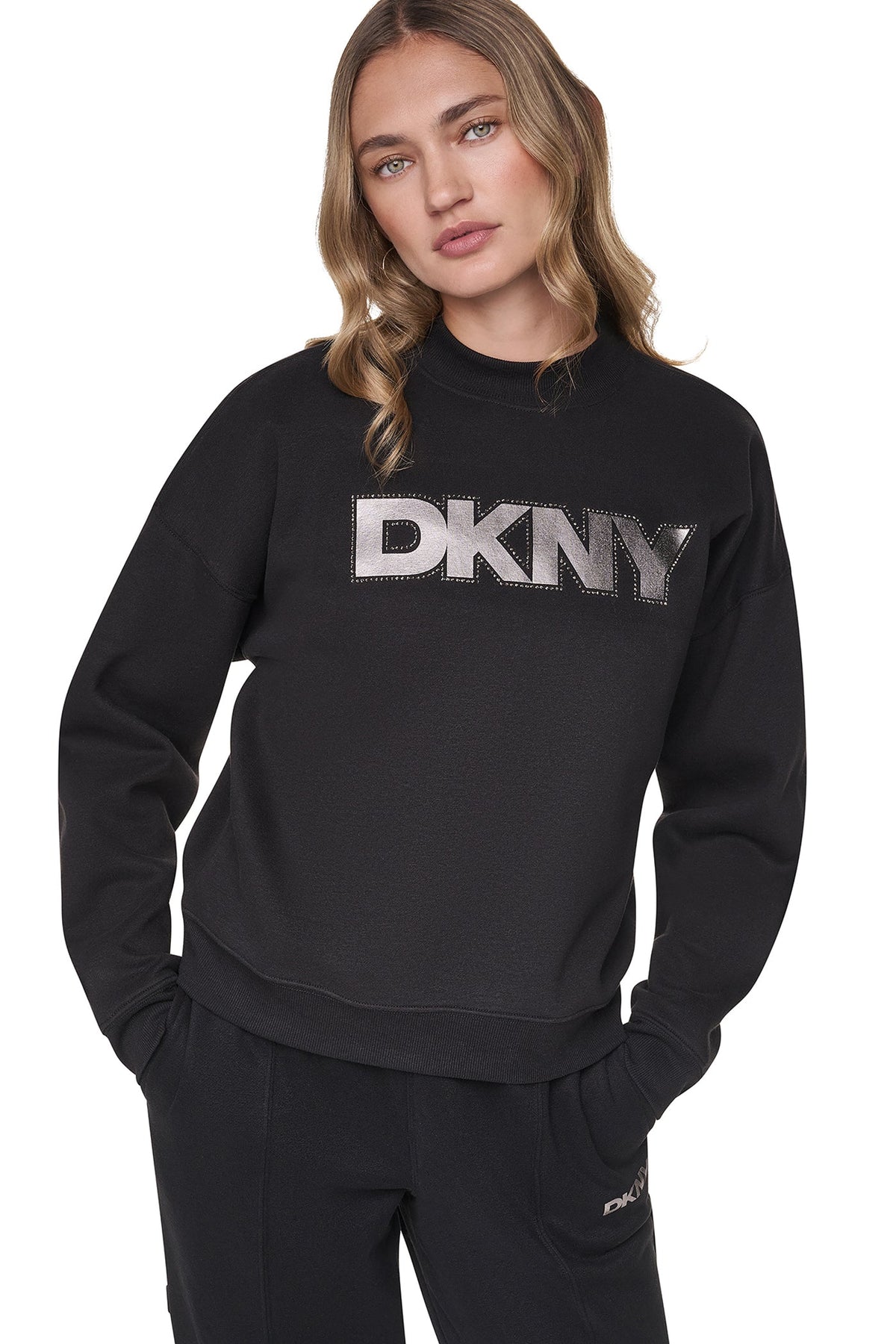FOIL RHINESTONE LOGO SWEATSHIRT