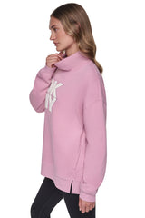 CHENILLE LOGO MOCK NECK SWEATSHIRT