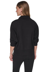 MOCK NECK FRONT-ZIP PULLOVER