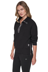 MOCK NECK FRONT-ZIP PULLOVER