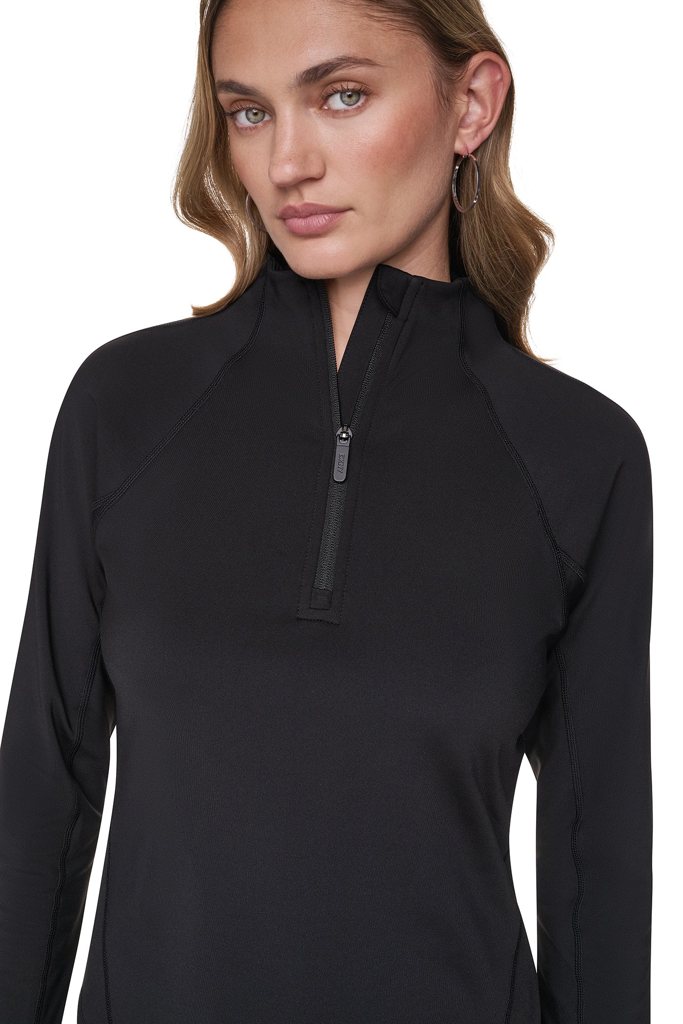 FUNNEL NECK HALF-ZIP PULLOVER