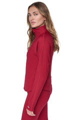 FUNNEL NECK HALF-ZIP PULLOVER
