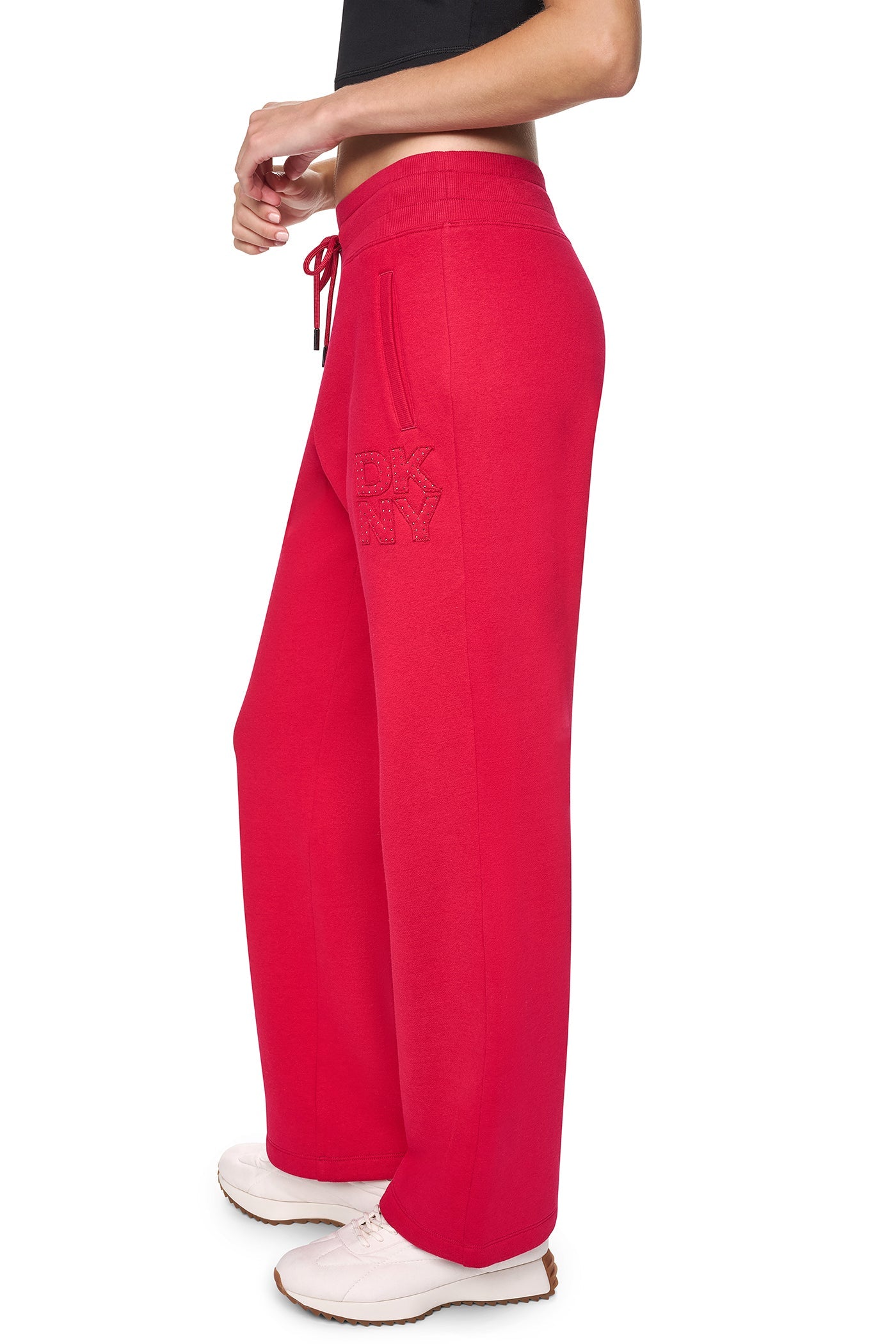 HIGH-RISE LOGO PATCH STRAIGHT LEG PANT