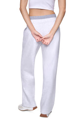 HIGH-RISE METALLIC EMBROIDERY LOGO BOYFRIEND PANT