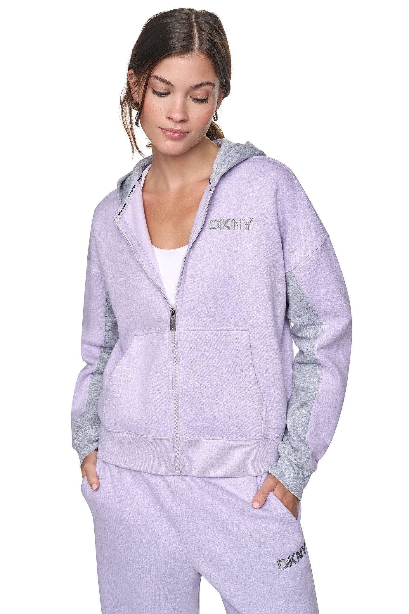 METALLIC EMBROIDERY LOGO OVERSIZED HOODIE