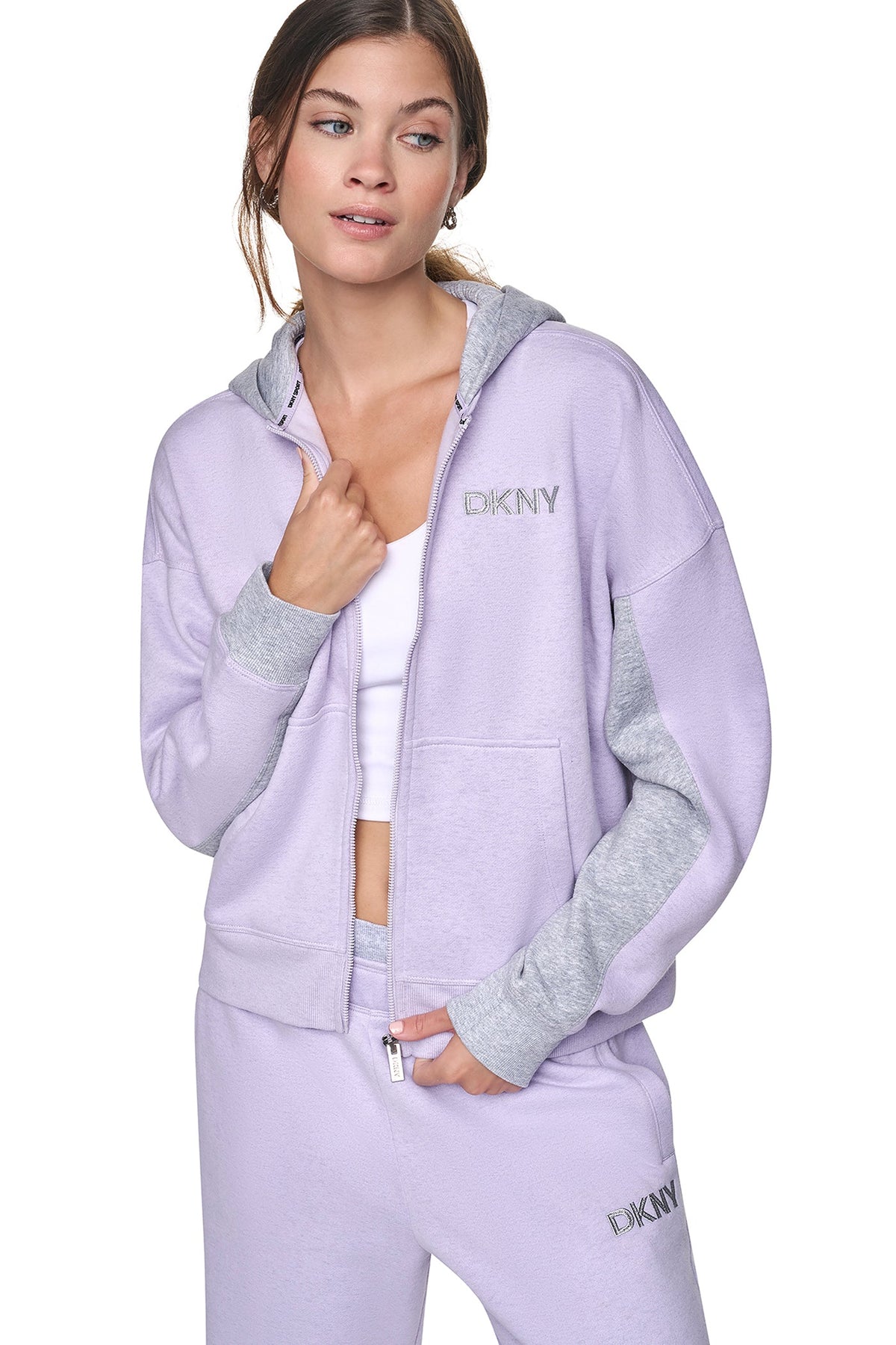 METALLIC EMBROIDERY LOGO OVERSIZED HOODIE