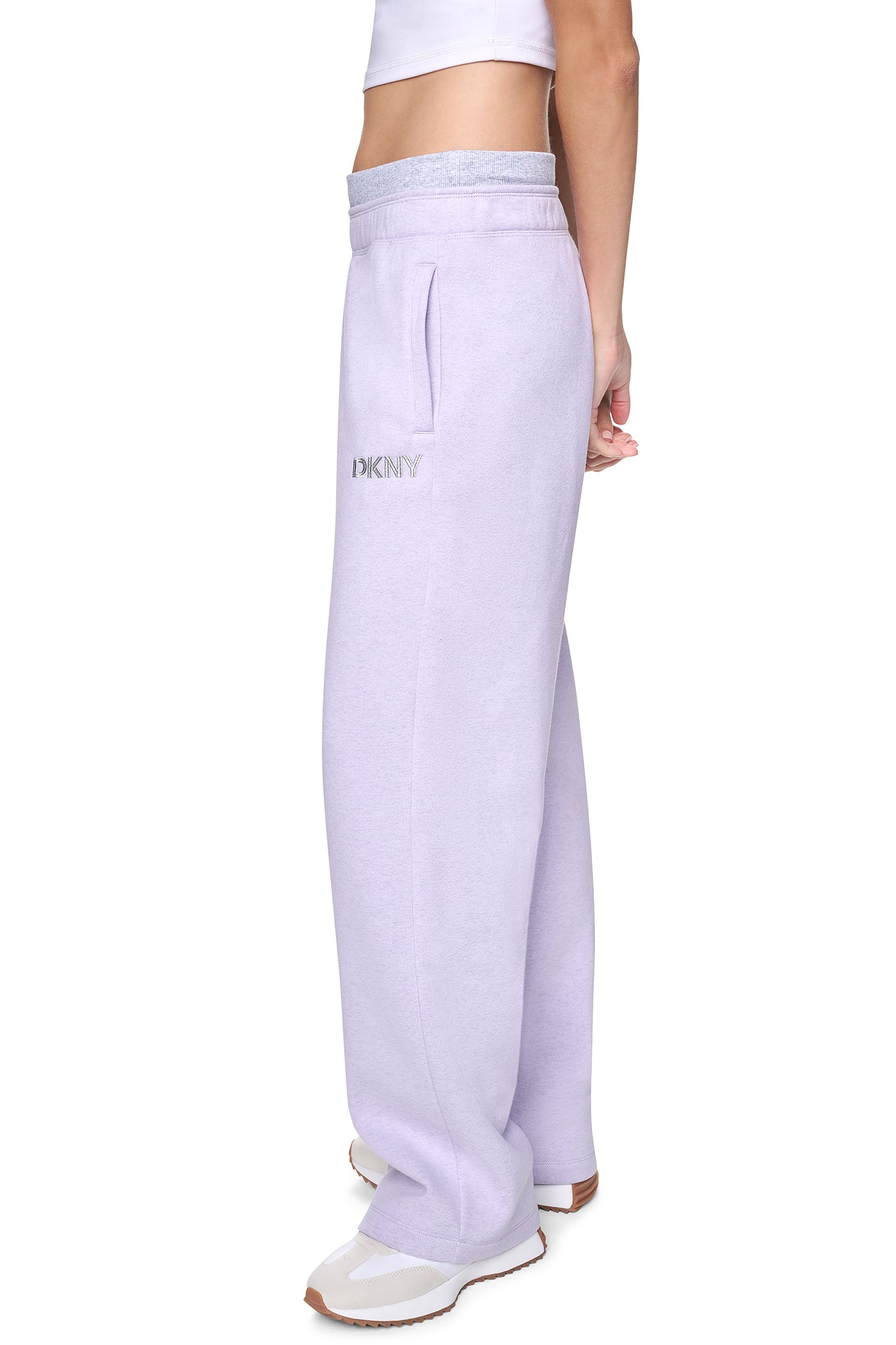 HIGH-RISE METALLIC EMBROIDERY LOGO BOYFRIEND PANT