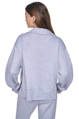 MOCK NECK FRONT-ZIP PULLOVER