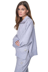 MOCK NECK FRONT-ZIP PULLOVER