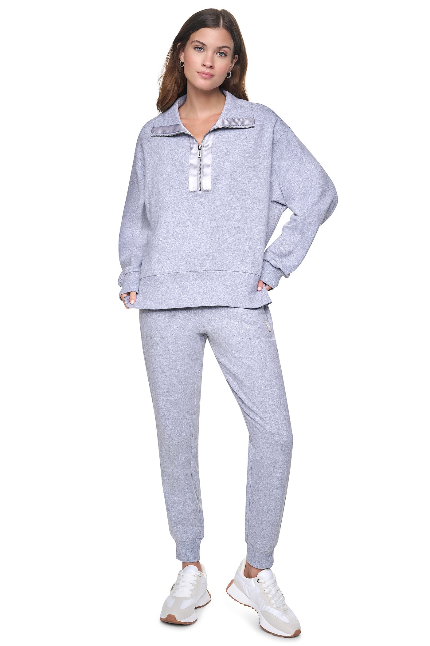 MOCK NECK FRONT-ZIP PULLOVER
