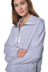 MOCK NECK FRONT-ZIP PULLOVER