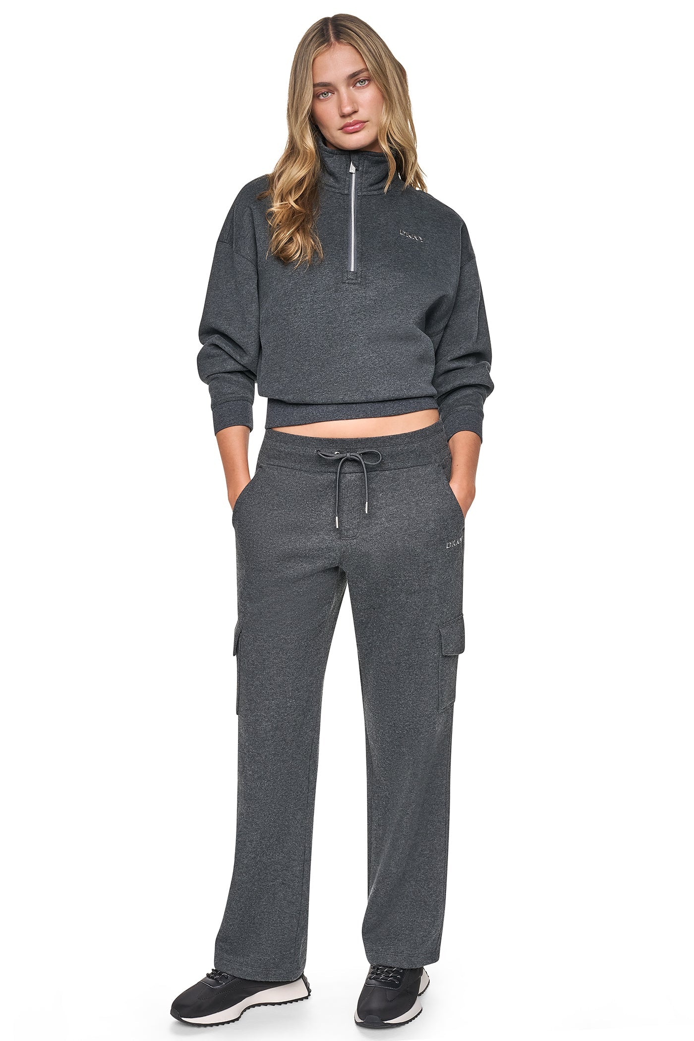 METALLIC BUBBLE LOGO MID-RISE CARGO PANT