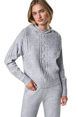 COZY CABLE SWEATER HOODIE