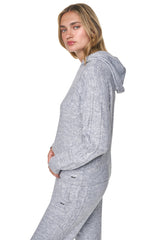 COZY CABLE SWEATER HOODIE