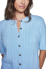 SHORT SLEEVE CABLE CARDIGAN