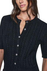 SHORT SLEEVE CABLE CARDIGAN