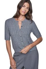 SHORT SLEEVE CABLE CARDIGAN