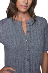 SHORT SLEEVE CABLE CARDIGAN