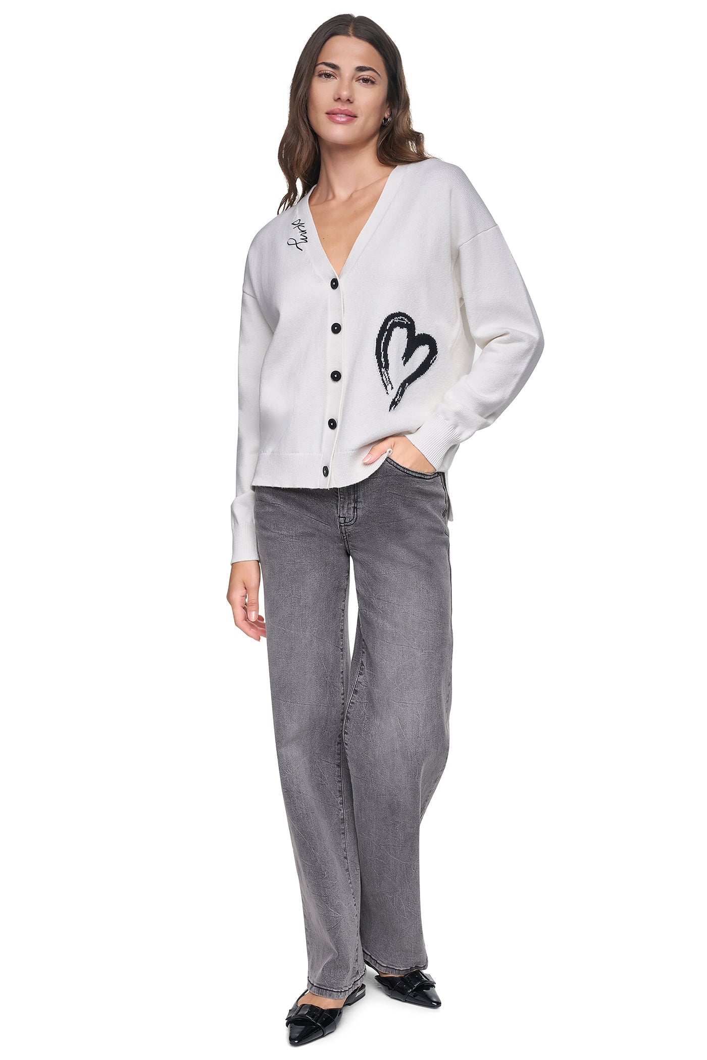 BRUSHSTROKE HEART CARDIGAN