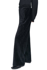 METALLIC VELVET PULL ON SWEATER PANT