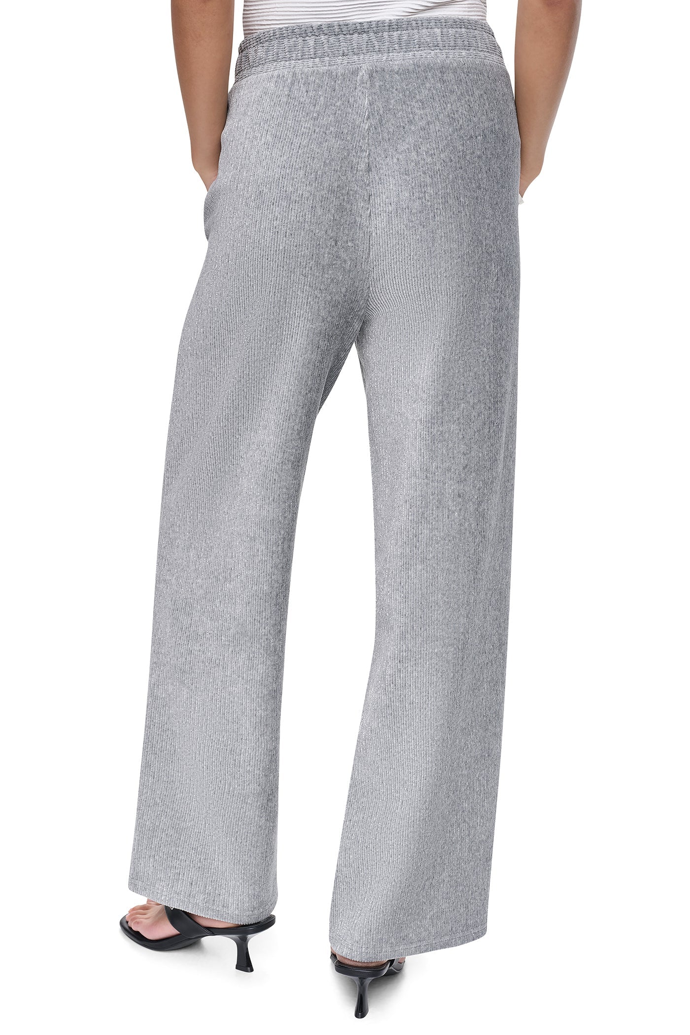 METALLIC VELVET PULL ON SWEATER PANT