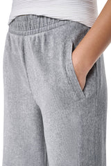 METALLIC VELVET PULL ON SWEATER PANT