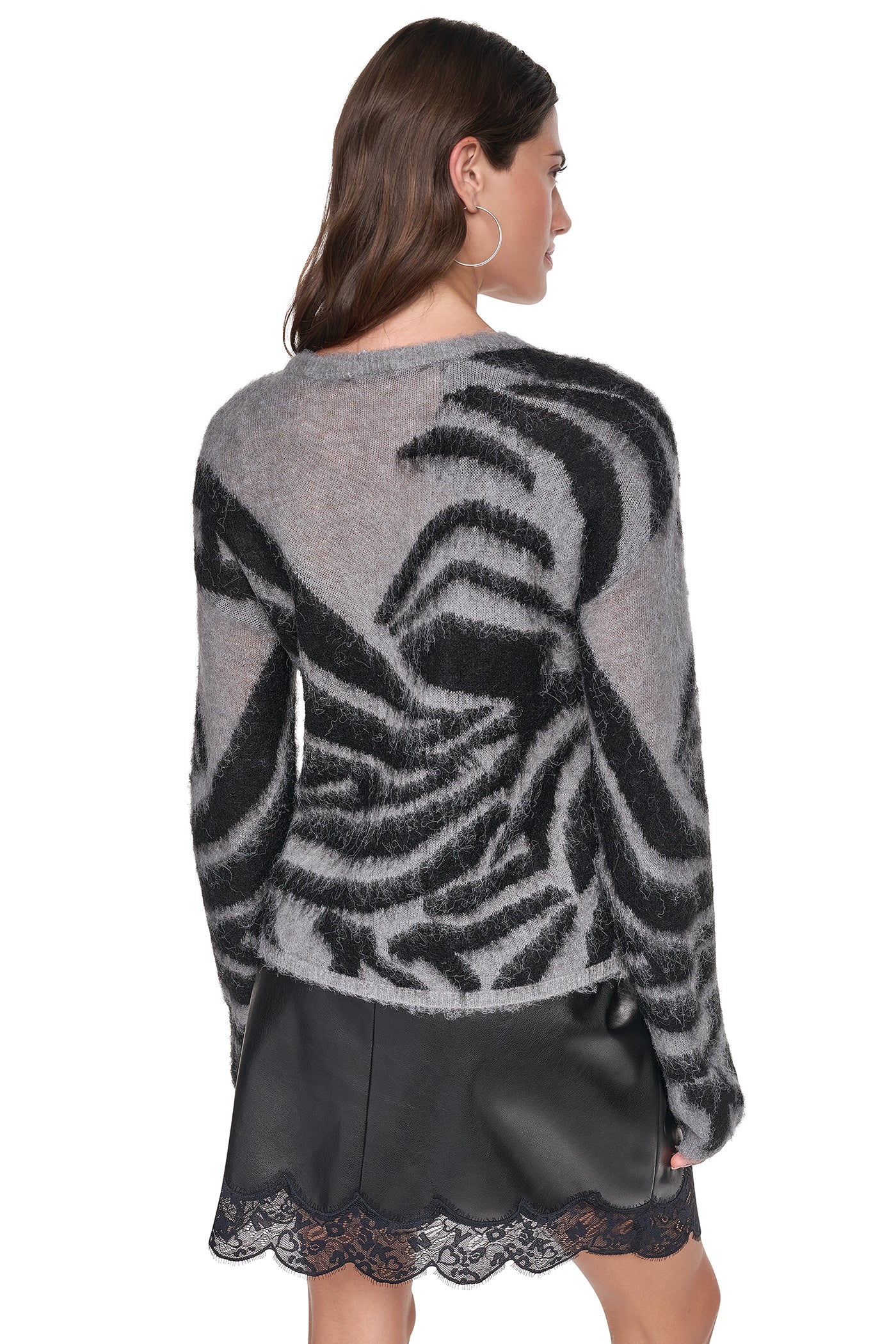 BRUSHED ANIMAL INTARSIA SWEATER