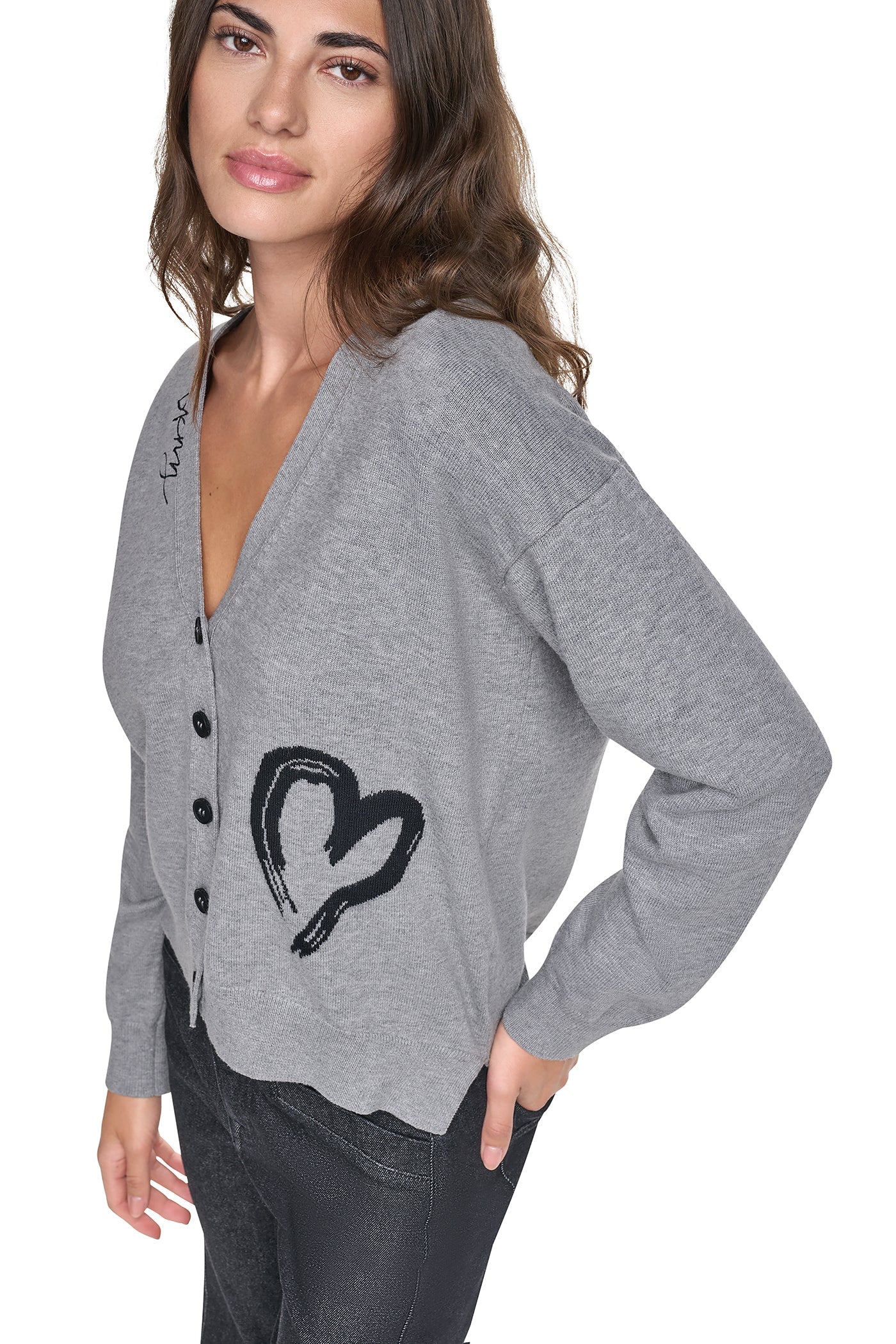 BRUSHSTROKE HEART CARDIGAN