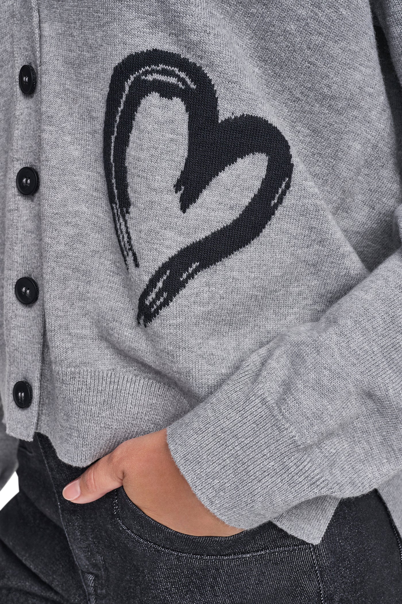 BRUSHSTROKE HEART CARDIGAN