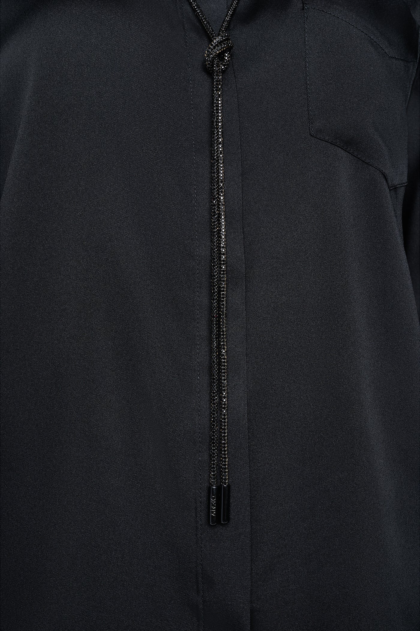 EMBELLISHED NECKTIE BLOUSE