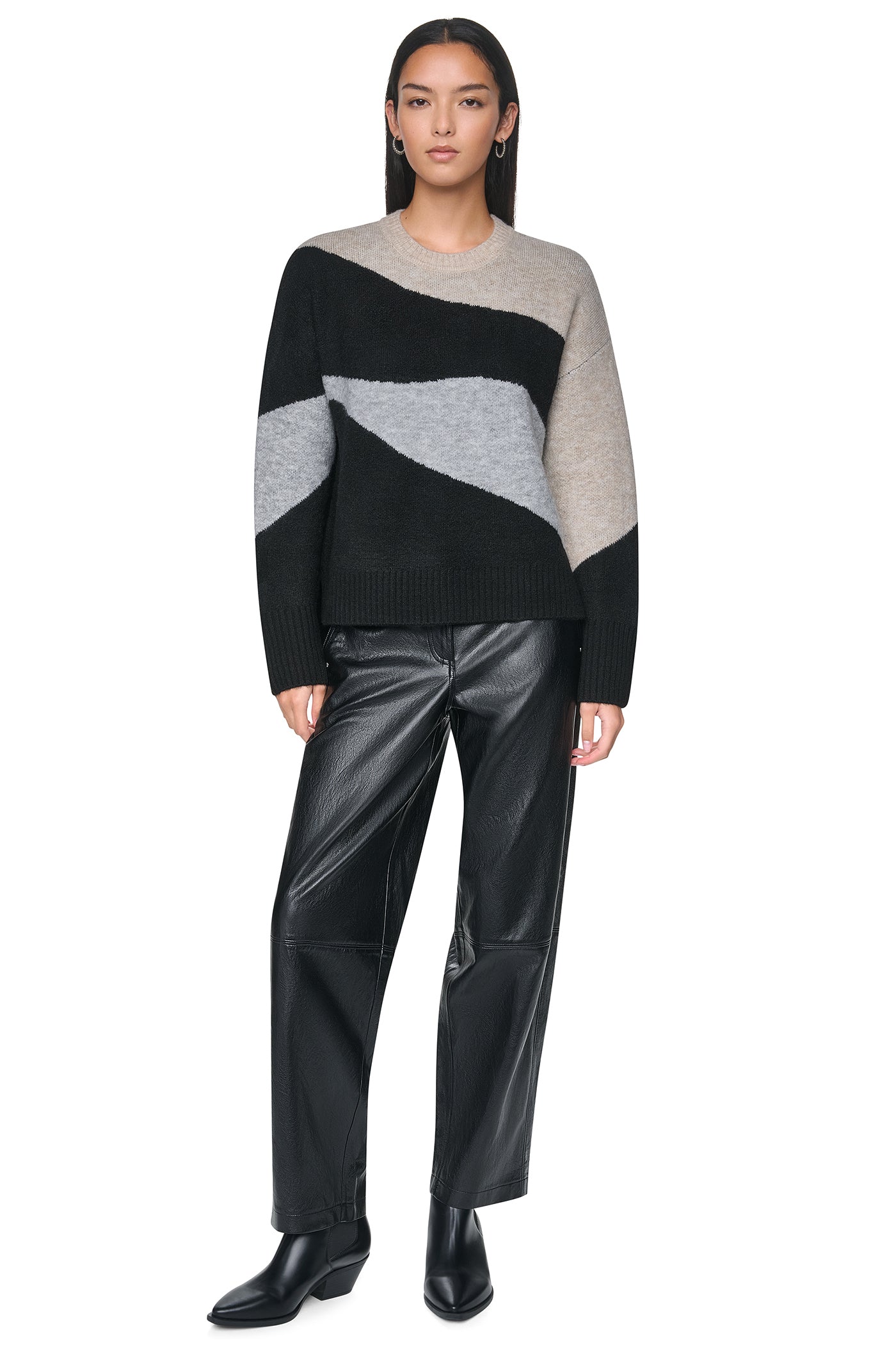 COLORBLOCK CREW NECK SWEATER