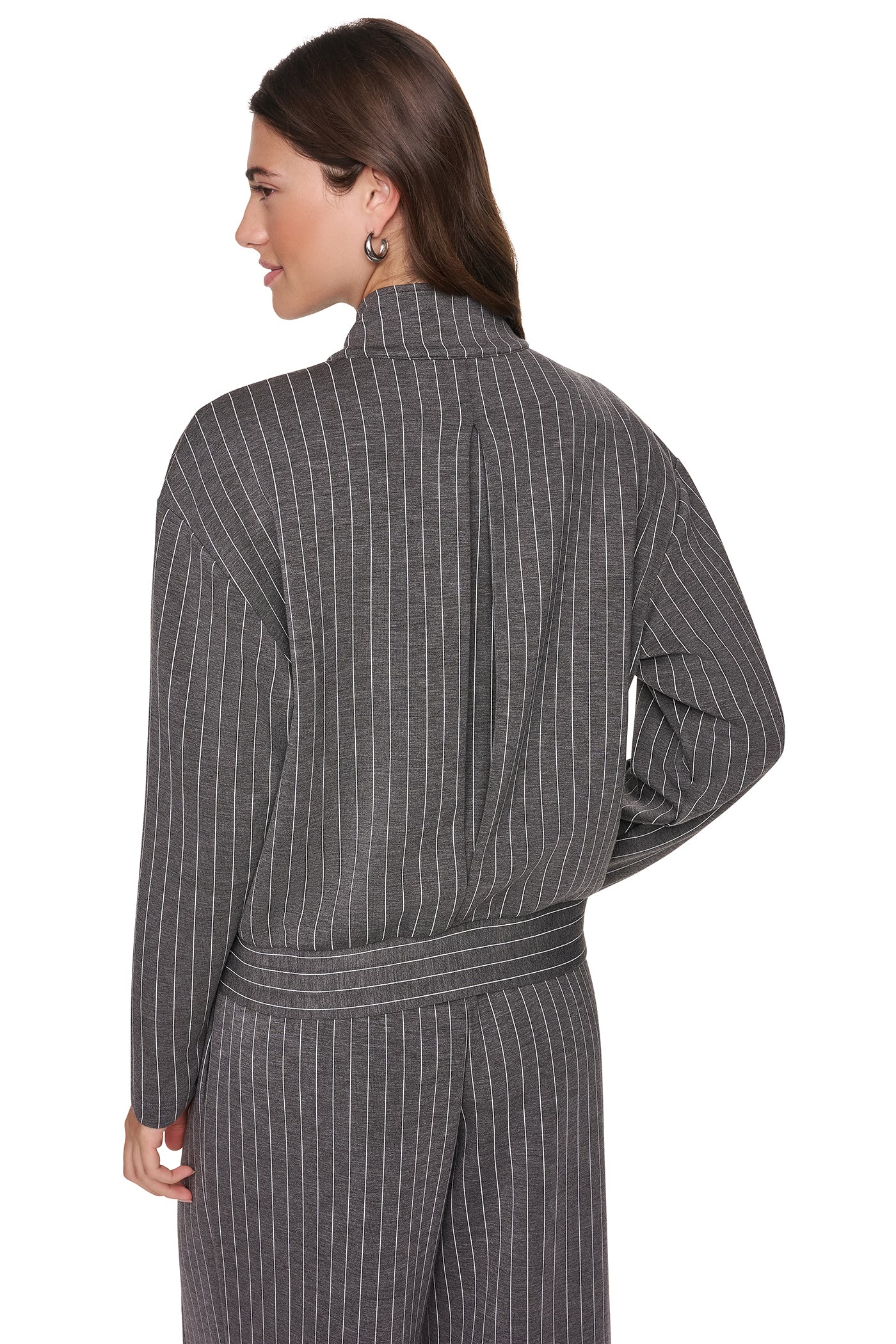 FULL-ZIP PINSTRIPE JACKET