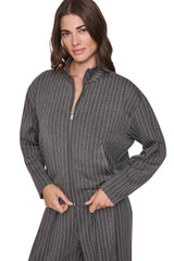 FULL-ZIP PINSTRIPE JACKET