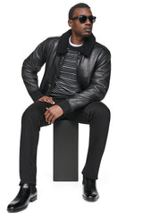 FAUX SHEARLING BOMBER JACKET